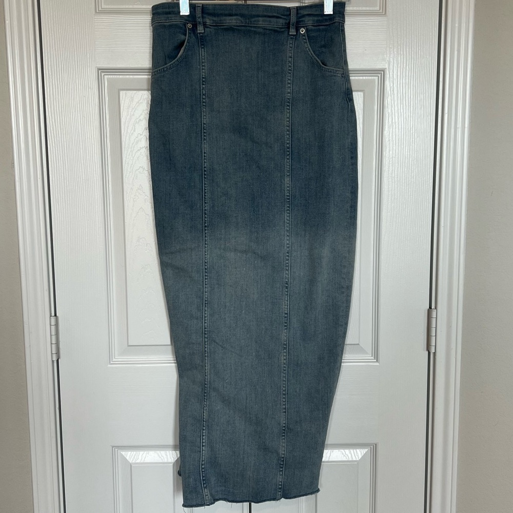Zara Denim Fitted Maxi Skirt